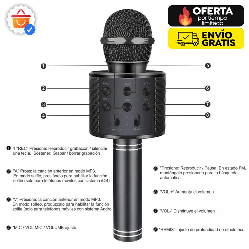 MICRÓFONO KARAOKE PARLANTE