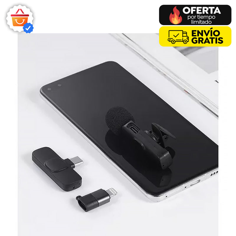 MICRÓFONOS INALÁMBRICOS SOLAPA 2 EN 1